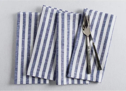 Miniatura 48 de Solino Home Amalfi - Manteles individuales a rayas, de 14 x 19 pulgadas, juego de 4 unidades, tela natural, lino europeo, 100 % lino puro, hechos a