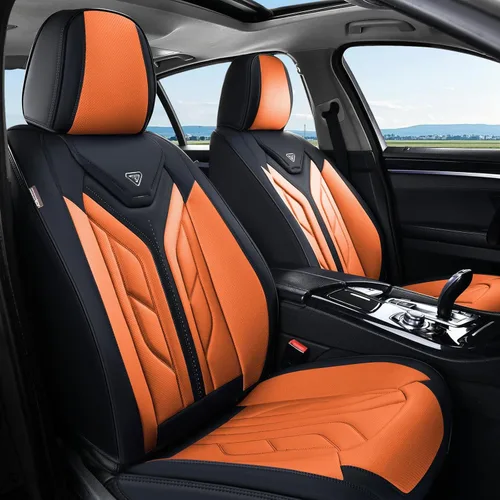 Miniatura 28 de Coverado Fundas de Asiento Delantero para Automóvil, 2 Piezas Fundas de Asiento de Cuero para Automóviles, Protector de Asiento de Automóvil Solo