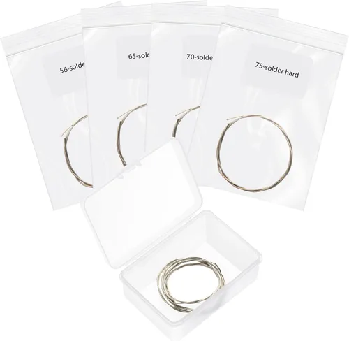 Shimeyao 4 piezas de alambre de soldadura plateado 4 tipos de alambre de soldadura para fabricación de joyas, reparación de electrónica, calibre 26,