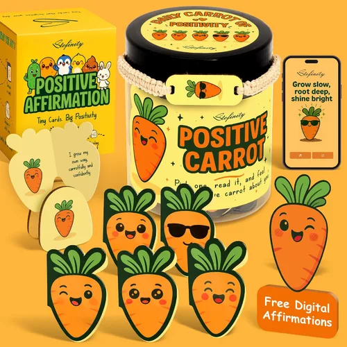 Miniatura 16 de Stofinity Tarro de 60 tarjetas de afirmación de pepinillos positivos – Regalo de aliento, positividad y apoyo emocional para niñas adolescentes