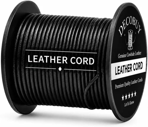 Cordón de cuero redondo de 1 mm, cuerda de 27 yardas para hacer joyas, pulseras, collares, trenzado Kumihimo, envolturas, manualidades, pasatiempos