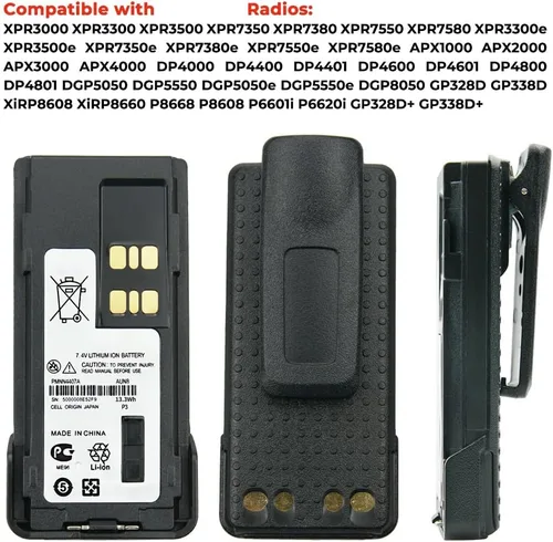 Miniatura 3 de Paquete de 10 baterías PMNN4407A para Motorola XPR3300 XPR3500 XPR7350 XPR7380 XPR7550 XPR7580 GP338D DP4600 XiR P8668 APX 2000 Batería de repuesto