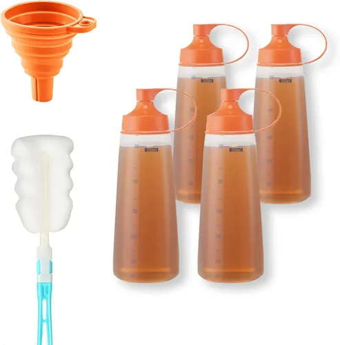 Miniatura 9 de Botellas de chorro para condimentos para salsas de plástico – (2 piezas, 6 onzas) botellas de ketchup con parte superior para pintar líquidos