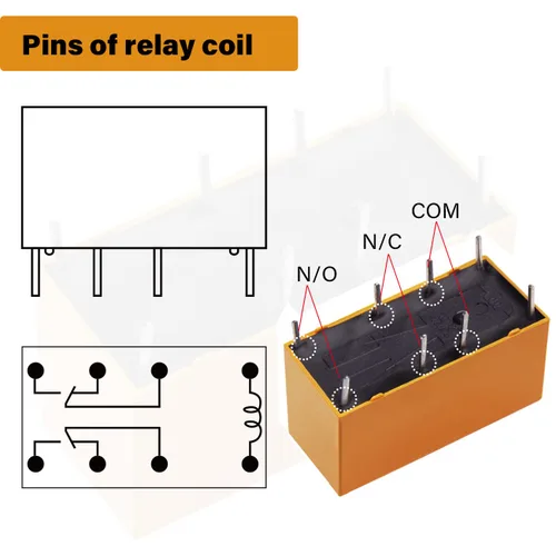 Miniatura 2 de 12 unids DPDT Relé DC 3V bobina 8 Pin 2NO 2NC Mini PCB Power Relés HK19F-3V