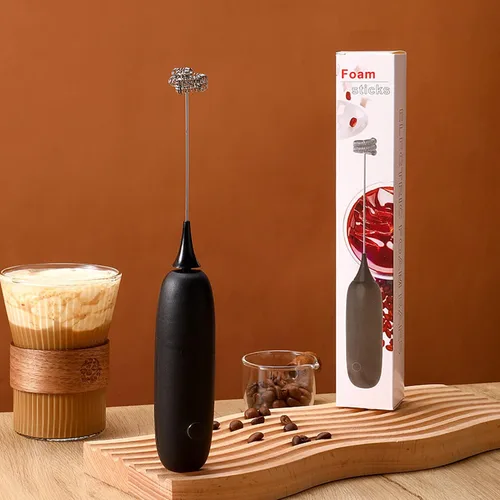Miniatura 9 de Espumador de leche de mano, espumador de leche a batería, batidor de huevos para el hogar, para café, café con leche, chocolate caliente, mini