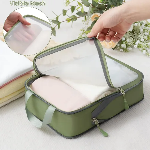 Miniatura 32 de BAGAIL 4 Set/6 Set Ultraligero Compresión Embalaje Cubos Organizador de Embalaje para Accesorios de Viaje Equipaje Maleta Mochila