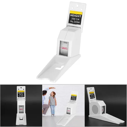 Miniatura 3 de Medición de altura para pared, medidor de altura montado en la pared, regla de crecimiento, cinta métrica retráctil para medir la estatura en casa