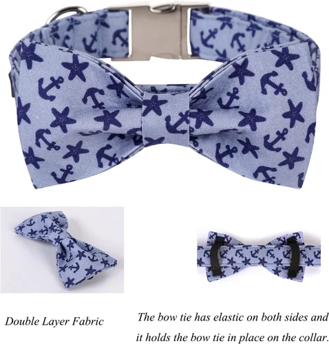 Miniatura 3 de Collar para perro con corbatín de Lionet Paws, Collar de corbatín de verano para perro, Collar para perro ajustable y cómodo, regalo para cachorro