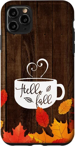 Miniatura 13 de Hello Fall - Taza de café para iPhone 16, diseño de hojas de otoño