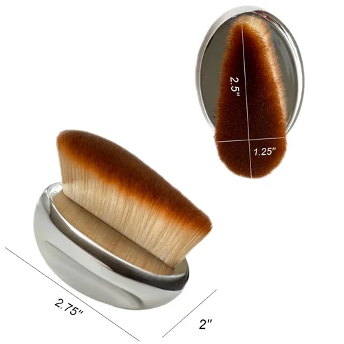 Miniatura 3 de Brocha de base estrecha Maquillaje de palma Kabuki SOFT Kabuki Dome Shape Face Body Shimmer Oil SPF Blush Bronzer Highlighter Blending Self Tanner