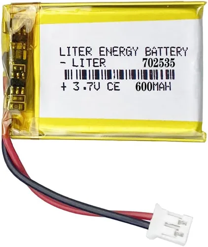 3.7V 702535 600mAh batería de iones de polímero de litio recargable batería de polímero con conector JST 0.079 in