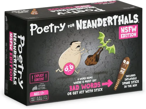 Exploding Kittens Poesía para Neandertales Edición NSFW 2+ Jugadores - Edades 17+ - 15 Minutos para Jugar - Juego Competitivo de Adivinanza de