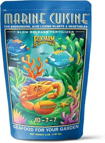 FoxFarm Marine Cuisine Fertilizante multiusos – 10-7-7 Alimento vegetal a base de océano con harina de cangrejo, guano de aves marinas, fertilizante