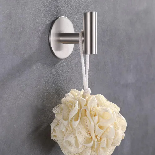 Miniatura 2 de Zuvky Ganchos autoadhesivos de acero inoxidable 304 resistentes sin clavos para baños, cocina, sala de estar, garaje, hotel, toallero, paquete de 2