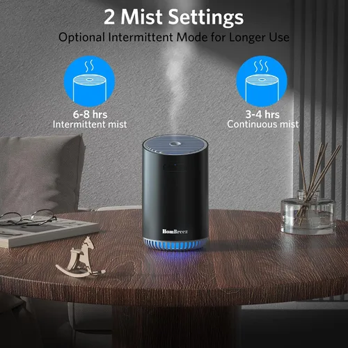 Miniatura 4 de Difusor de Aromaterapia Portátil 320ml, Difusor de Aceite Esencial Recargable con Luz LED, Humidificador de Neblina Fría con 2 Modos de Neblina
