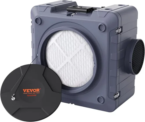 VEVOR Depurador de aire con filtración de 3 etapas, máquina de aire negativo apilable 550 CFM, limpiador de aire con MERV10, carbono, H13 HEPA, para