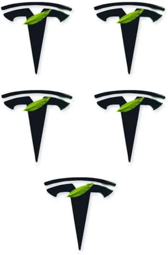 Miniatura 9 de Adhesivos con emblema T para llanta de rueda de tapa central, 5 piezas, compatibles con el modelo S X 3 Plata
