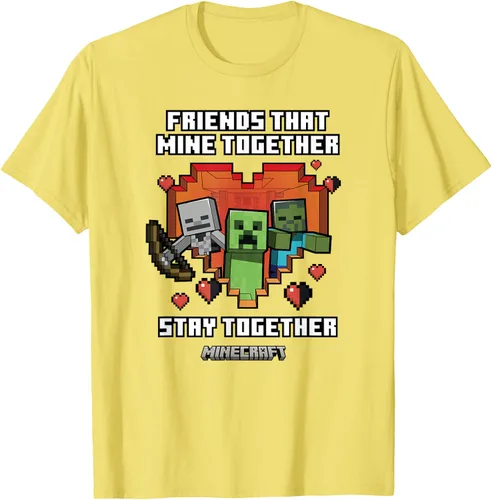 Miniatura 31 de Minecraft Camiseta de San Valentín Friends That Mine Together Mobs, Negro