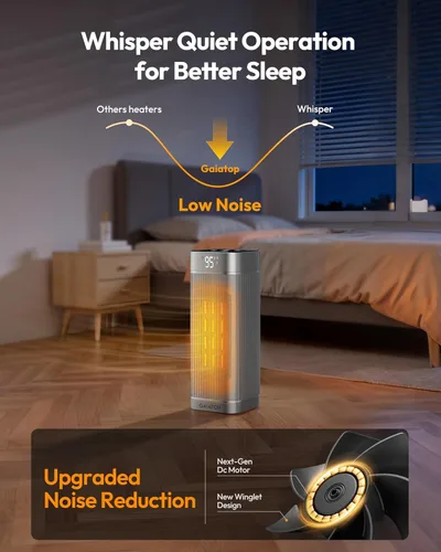 Miniatura 7 de Gaiatop – Calentadores de Espacio para Uso en Interiores, Calentador Eléctrico Portátil con Termostato, Calentador de Habitación de Cerámica PTC