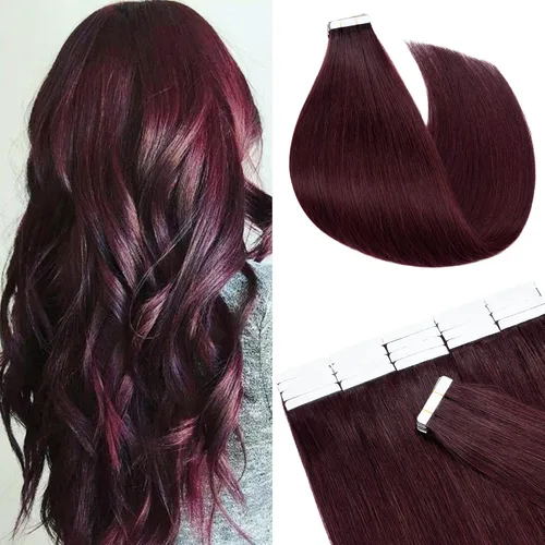 Miniatura 32 de Extensiones de cabello Sego, cabello humano estilo remy, con cinta adhesiva, lacio, cinta adhesiva de entramado tipo piel, sin costuras, invisible