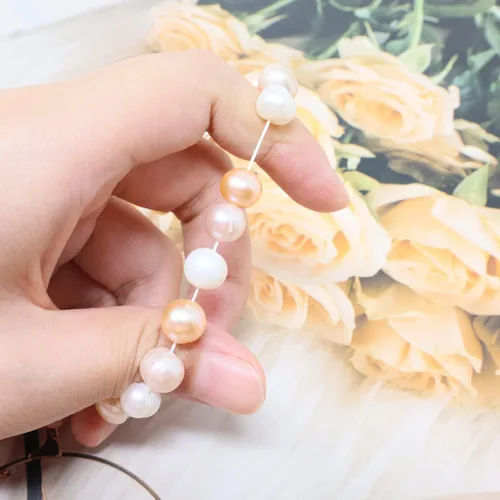 Miniatura 3 de Honbay Pulsera elástica simple con perlas de agua dulce para niñas y mujeres