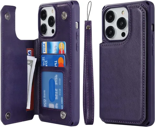 Cavor Funda para iPhone 14 Pro Max con Tarjetero, Funda Cartera para iPhone 14 Pro Max para Mujeres y Hombres, Soporte de Tarjetas de Crédito de