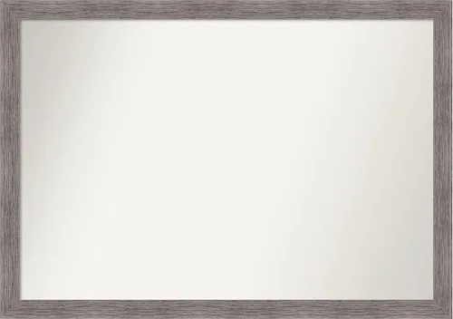 Miniatura 246 de Amanti Art Espejo de baño gris para sobre el fregadero, 31 x 48 pulgadas, espejo de tocador rectangular estrecho de color gris, marco de madera