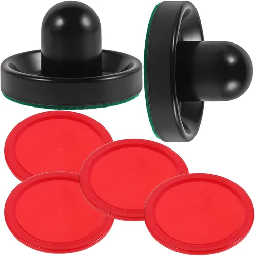 Air Hockey Pusher and Pucks Set Push Handles with Pucks for Table Hockey Durable Accessories for Family Entertainment and Interactive Play