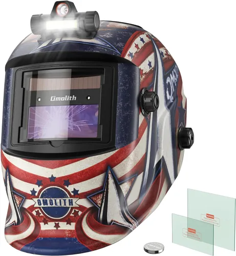 Miniatura 8 de 1/1/1/1 Casco de soldadura con oscurecimiento automático, color real, con luz, funciona con energía solar, con sombra ancha 4/9-13 para TIG, MIG