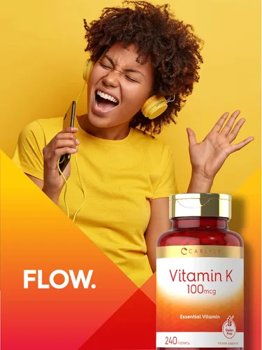 Miniatura 6 de Carlyle Vitamina K 100 mcg 240 tabletas Vegetariano, sin OMG, sin gluten Suplemento de vitamina K