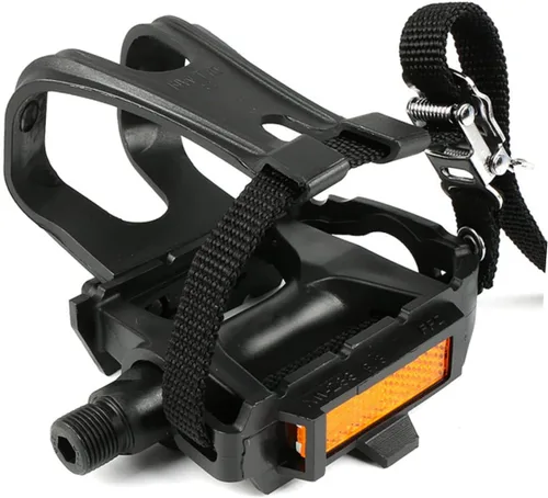 Miniatura 4 de BESPORTBLE Correa para pedal de bicicleta, clip de nailon para el dedo del pie para carretera montaña negro agujero reflectante ajuste pedales