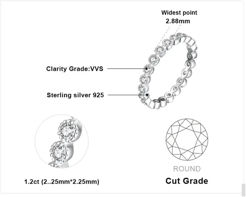 Miniatura 2 de JewelryPalace Anillos de plata de ley 925 chapados en oro de 14 quilates para mujer, anillos de promesa de circonita cúbica para ella, anillos