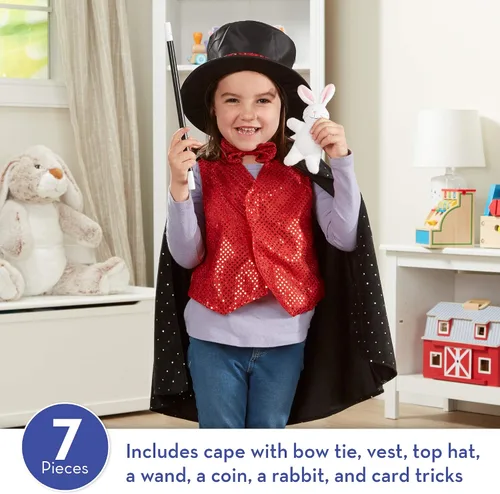 Miniatura 2 de Melissa & Doug Magician Costume Role Play Set - Includes Hat, Cape, Wand, Magic Tricks