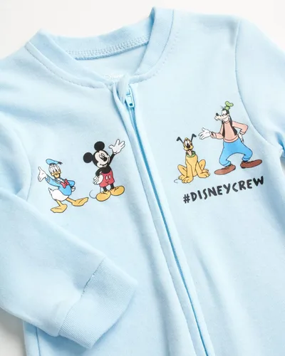 Miniatura 2 de Disney Mameluco de Mickey Mouse para bebé, paquete de 2 mamelucos con pies para dormir y jugar (0-9 meses)