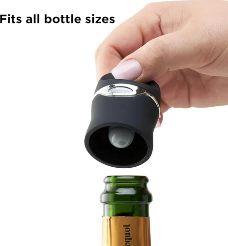 Miniatura 5 de Metrokane sellador de terciopelo para champán y vino, Negro