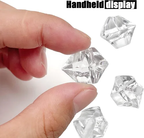 Miniatura 3 de Cubos de hielo triturados falsos, rellenos para jarrones, 250 piezas de 16*22 mm, cubos de hielo triturados artificiales de acrílico, cristales