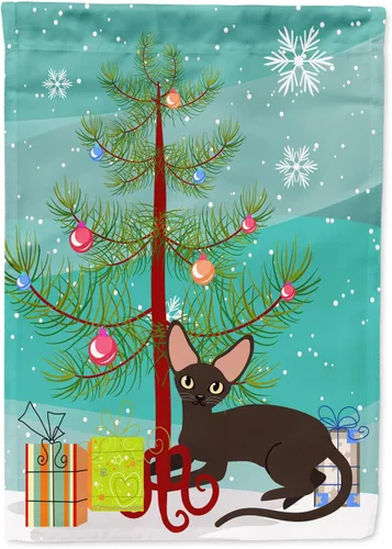 Miniatura 17 de Caroline's Treasures BB4411GF Bandera de jardín con diseño de gato abisinio con texto en inglés "Merry Christmas" para jardín, bandera decorativa