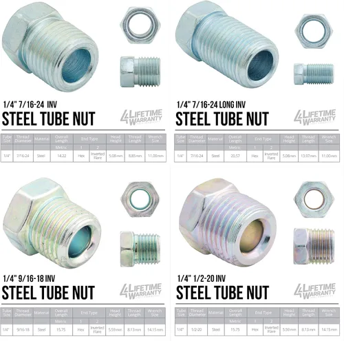 Miniatura 3 de 4LIFETIMELINES Kit de línea de freno, tubo de acero galvanizado, bobina de tubería de línea de freno de 1/4 pulgadas x 25 pies, con 16 accesorios