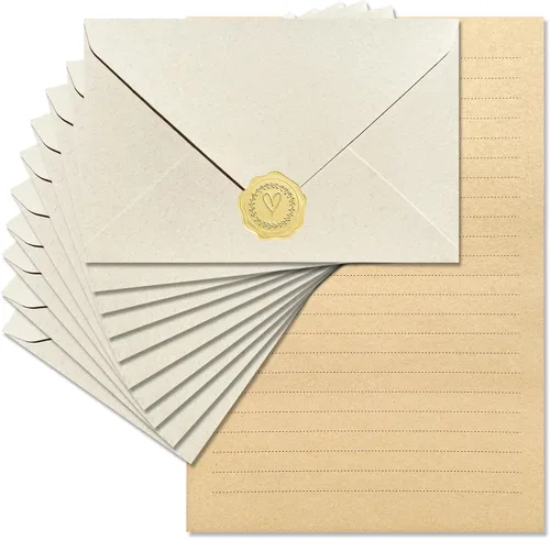 Miniatura 8 de Tuhangcc Juego de papelería de terciopelo de alta calidad, diseño único con 24 hojas de escritura, 12 sobres (4 x 6), elegante kit de escritura