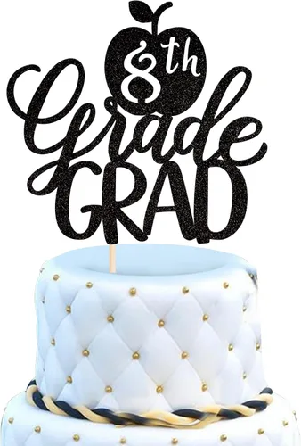 Miniatura 26 de 1 paquete de decoración para tarta de graduación para niña, con purpurina, para diploma, decoración para adultos mayores 2026, para niñas, escuela