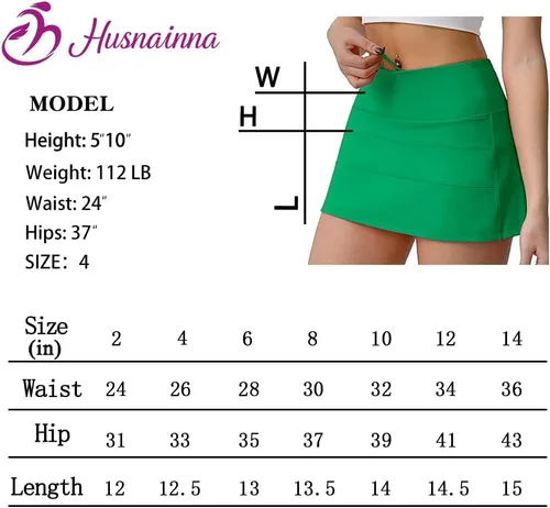 Miniatura 5 de Husnainna Falda pantalón plisada de cintura alta con bolsillos para tenis y golf para mujer, pantalones cortos incorporados para el entrenamiento