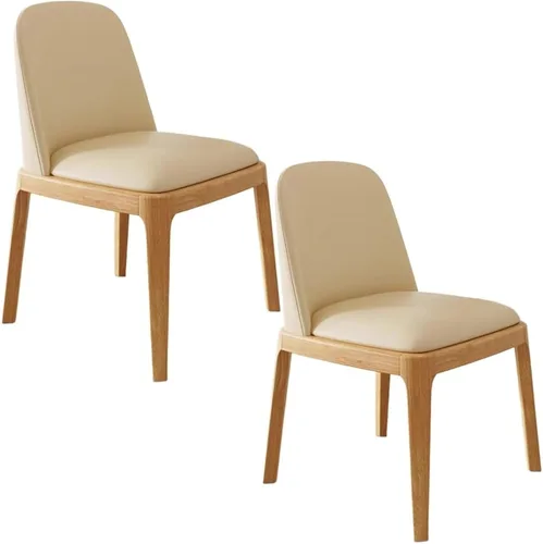 Miniatura 13 de Juego de 2/4 sillas de comedor, sillas de comedor de madera, silla tapizada para sala de estar, silla de vestíbulo sin brazos con respaldo curvo