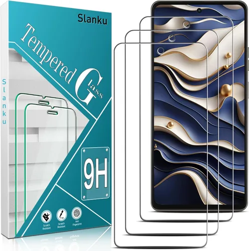 Slanku Paquete de 3 protectores de pantalla para Motorola Moto G Power 2026, vidrio templado, dureza 9H, sensibilidad táctil, resistente a los