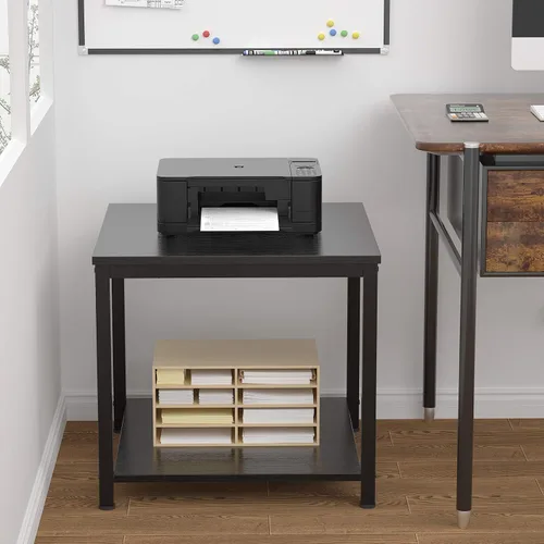 Miniatura 6 de Homieasy Mesa Auxiliar Cuadrada de 20 Pulgadas, Mesa de Centro de Café y Té de 2 Niveles, Mesitas de Noche para Sofá, Sillón, Cama, Mesa Auxiliar