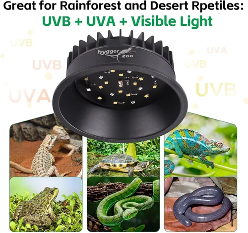 Miniatura 5 de Luz UVB para reptiles, lámpara de luz UVA UVB para reptiles con temporizador, bombilla LED UVB para dragón barbudo, gecko, tortuga, camaleón