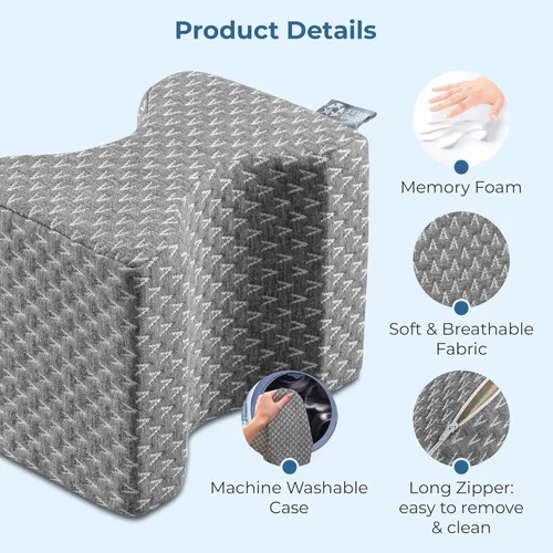 Miniatura 8 de 5 STARS UNITED Half Moon Bolster - Almohada semirenrollable y almohada de rodilla para personas que duermen de lado, 100% espuma viscoelástica