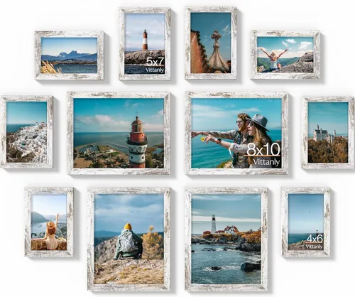 Miniatura 47 de Vittanly Paquete de 7 Marcos de Fotos, Marcos de Fotos Collage Decoración de Pared para Pared o Mesa, Múltiples Tamaños con 1 Pieza de 11x14