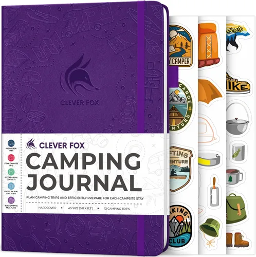 Miniatura 13 de Clever Fox Diario de Campamento – Libro de Registro de Campista y Planificador de Viajes en RV – Diario de Campamento al Aire Libre y Cuaderno