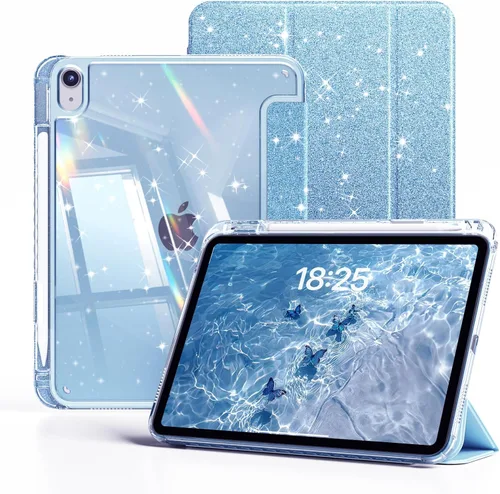 Miniatura 12 de kenke Funda para iPad (A16) de 11ª generación de 11 pulgadas 2025, iPad de 10.9 pulgadas 2022 con soporte para lápices, funda de marco de TPU suave
