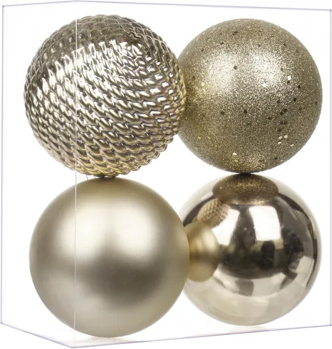 Miniatura 18 de Esferas de adorno de Navidad de 4.7 pulgadas, decoraciones de Navidad grandes, árbol de Navidad, inastillables, grandes, negras, con lazo